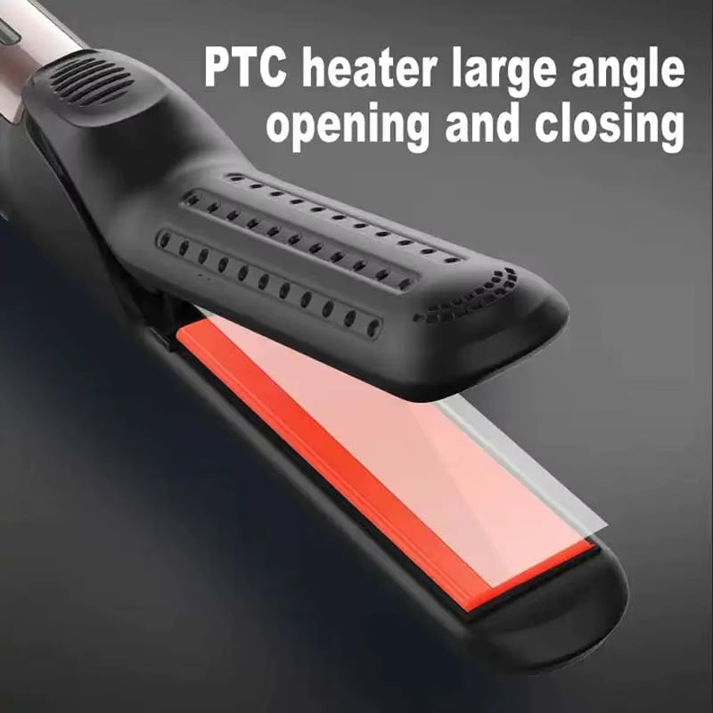 2 in 1 Ceramic Cool Airflow Hair Styler Portable Hair Straightener and Curler 3D Floating Plate Cool Air Styler Flat Iron